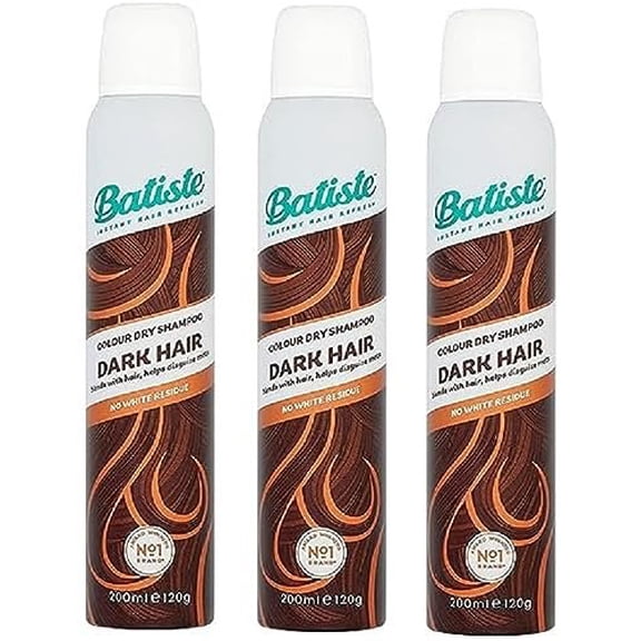 Batiste Dry Shampoo, Dark & Deep Brown 6.73 oz Pack of 3