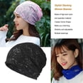 thumbnail image 3 of Qarigey Gorro de nailon y LICRA para mujer, gorros con estilo, accesorios ajustables para la cabeza, gorro de punto, tocado de otoño, azul Sombreros Negro Qarigey AP011230-03, 3 of 6