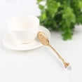 thumbnail image 2 of Uxcell Stainless Steel Flower Pattern Mini Dessert Coffee Tea Spoon Gold Tone, 2 of 7