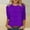 Purple, variant on Elvqul Plus Size T-Shirts for Women 3/4 Sleeve Soft Blue Crew Neck Tops Juniors Blouses Graphic T-Shirts