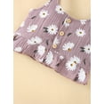 thumbnail image 5 of Bagilaanoe 2pcs Toddler Baby Girl Short Pants Set Flower Print Sleeveless Ruffle Tank Tops + Shorts 6M 12M 18M 24M 3T 4T Summer Outfits, 5 of 8