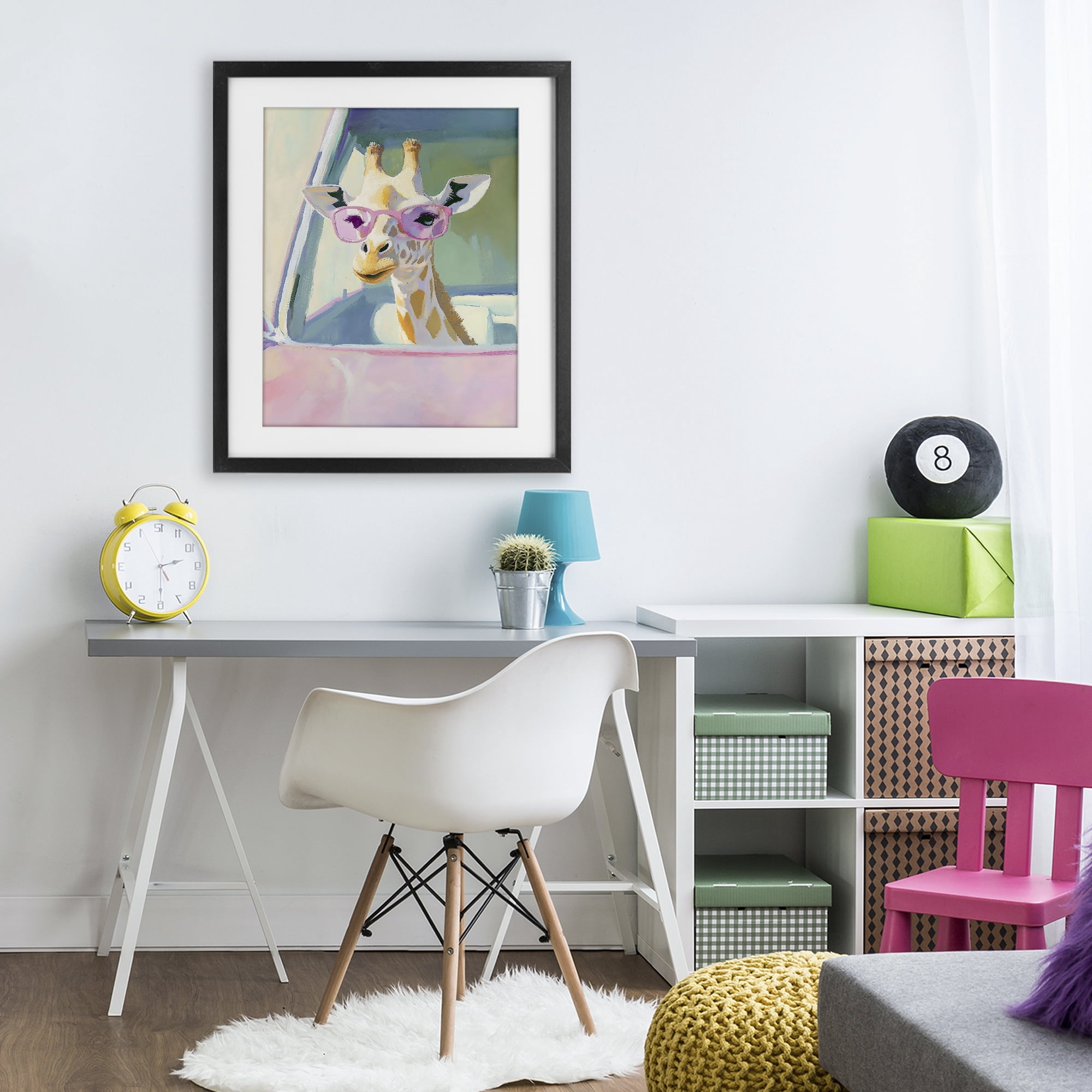 Stupell Industries Giraffe Car Ride Black Framed Print Under Glass, design by The Prints Vibe