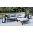 thumbnail image 2 of Linon Morningside Outdoor Acacia Wood 4 Piece Set with Gray Cushions in Walnut, 2 of 12