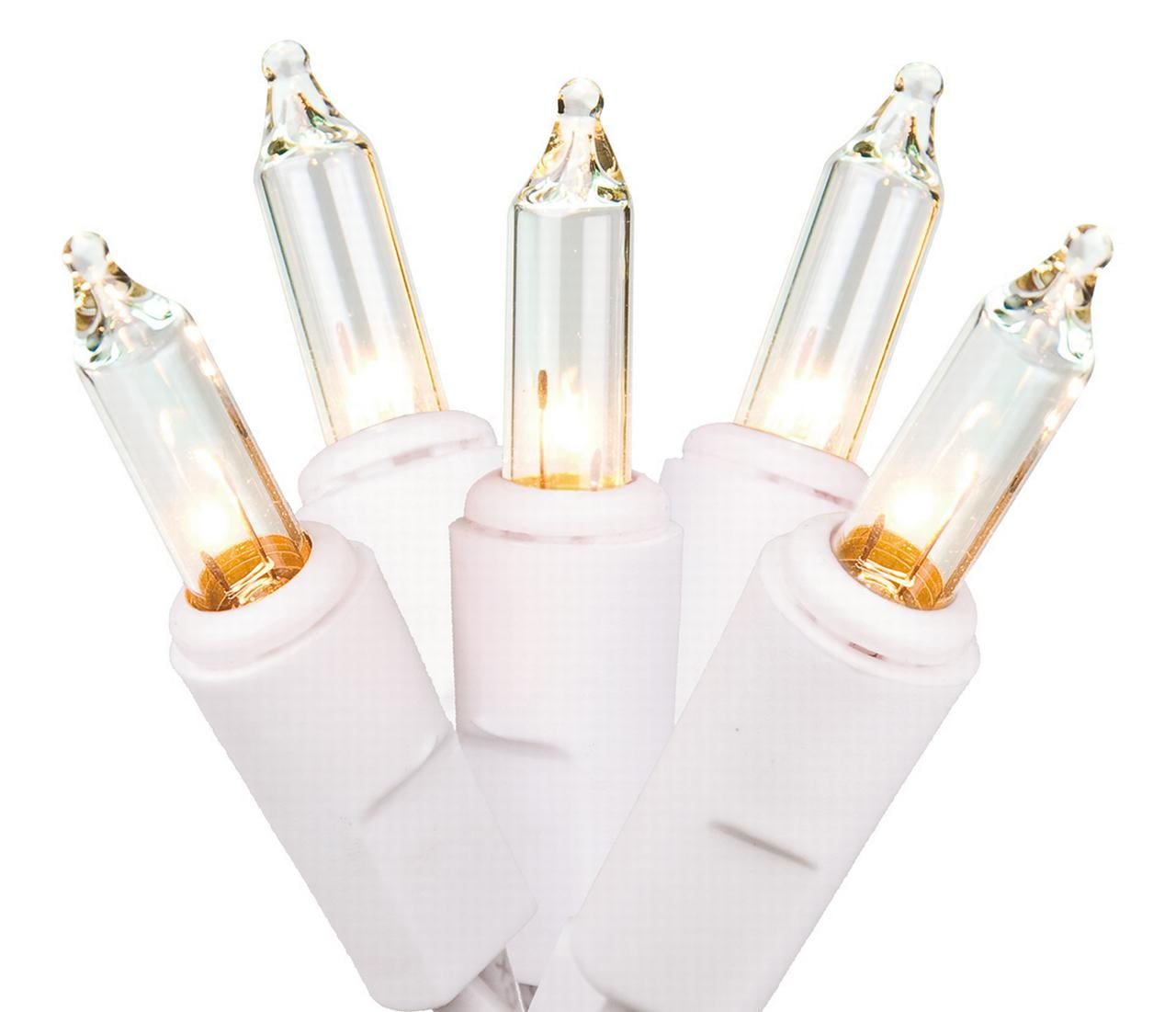 300-Count Clear Mini Christmas Light Set, 62Ft White Wire - Walmart.com