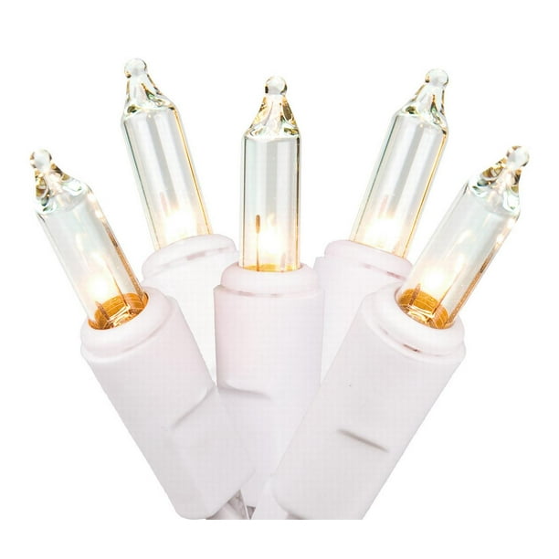 300-Count Clear Mini Christmas Light Set, 62Ft White Wire - Walmart.com