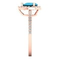 thumbnail image 3 of Halo Engagement Ring for Women - 0.755ct Simulated Turquoise in 18K Rose Gold Promise Ring, 3 of 6