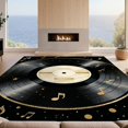 thumbnail image 2 of Design&I 5'x7' Ultra Soft Area Rug, Circle Retro Vinyl Record Vintage Music Note Grooved Disc Motif None Fluffy Washable Non Shedding for Bedroom Living Room Home Office, 2 of 7