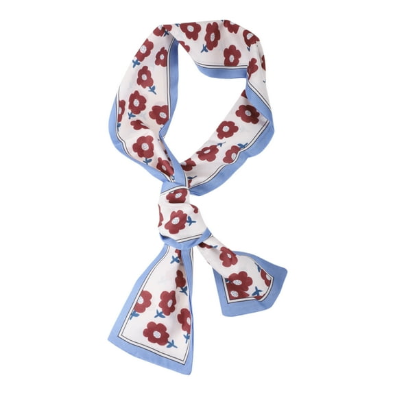 Unique Bargains Floral Satin Headband for Women 1 Pc Blue Red White