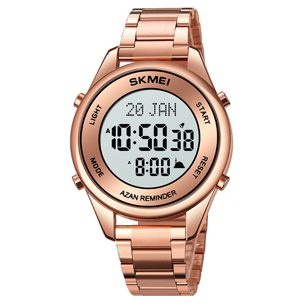SKMEI Luxury Qibla Name Display Digital Watch Fashion Pilgrimage Time Reminder Stainless Sport Mens Watches Luminous Clock - Walmart.com