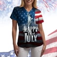 thumbnail image 6 of GEWSEY 4th Of July Scrub Tops Women Short Sleeve V Neck Fourth With Pockets Patriotic For Nurses Holiday Scrubs (Blue, XXL), 6 of 6