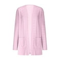 thumbnail image 3 of Women's Fashion Casual Solid Color Pocket Solid Color Cardigan Long Sleeved Coat Fancy Cardigan Womens Dusters And Kimonos Women Cardigan Sweaters for Fall plus Size Swing Cardigan plus Size Sweater, 3 of 4