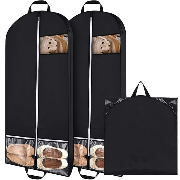 Abaima 2 Pack 50'' Garment Bags for Travel, Foldable Garment Bags for Hanging Clothes, Dress Suit Carrier Bag, Waterproof Travel Garment Bags for Suit, Shirts, Coats,Tuxedos, Dresses