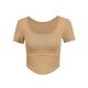 thumbnail image 3 of Ropa de yoga Camiseta deportiva ajustada de manga corta para mujer, para correr y fitness, 3 of 5