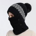 thumbnail image 2 of GRNSHTS Women One Piece Slouchy Fleece Beanie Hats Scarf Mask Warm Winter Knitted Hat Thick Skull Ski Cap (Black), 2 of 6