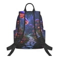 thumbnail image 2 of Naloa Jungle Path Glowing Mushrooms Print Lightweight DayBackpack Suitable for school, work, shopping, travel, etc., 2 of 5