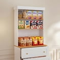 thumbnail image 2 of 71" Tall Farmhouse Kitchen Pantry, Large Storage Cabinet with Drawers, Freestanding Coffee Bar Hutch with Microwave Stand, Adjustable Shelves for Kitchen, Living Room, White 4 Pcs, 2 of 8