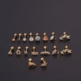 thumbnail image 4 of Pendientes de acero de titanio de 16 g con gemas gruesas, pendientes de moda con circonitas para perforación de hueso de oreja y uña, 4 of 5