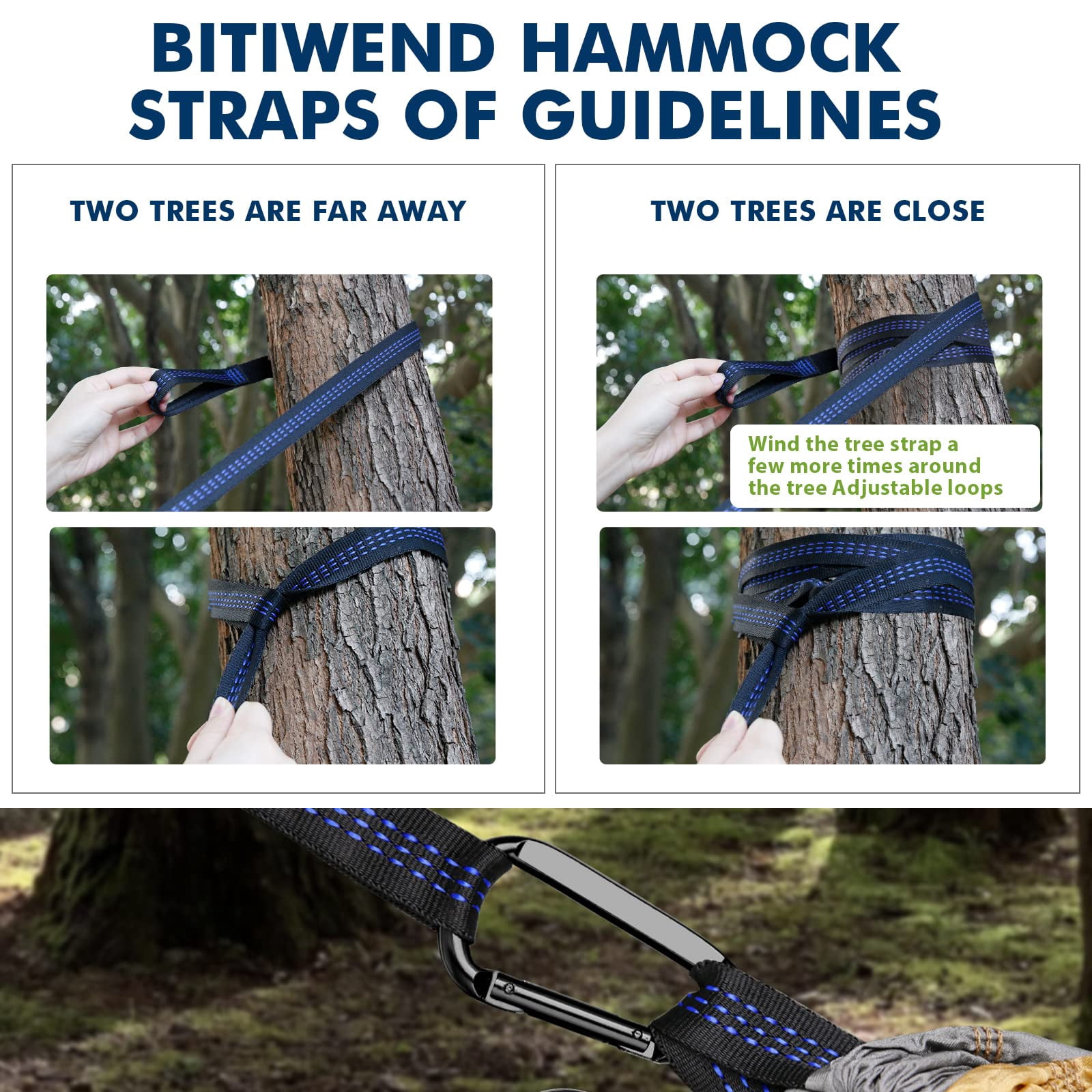 Double Camping Hammock - Outdoor Portable Nylon Hammock with 500lbs Capacity, Perfect for Camping, Hiking, and Travel,Khaki&Gray