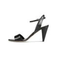 thumbnail image 4 of VIA SPIGA Womens Black Adjustable Strap Cushioned Ria Square Toe Cone Heel Buckle Leather Dress Slingback Sandal 7 M, 4 of 4