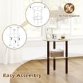 thumbnail image 5 of Giantex Round End Table, Small Accent Sofa Side Table w/Clear Tempered Glass Top, Brown, 5 of 7