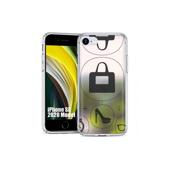 TalkingCase Slim Phone Case Cover Compatible for Apple iPhone SE 2022/3rd/2020/8/7, Shopping Yellow Print, USA