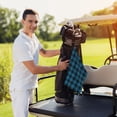 thumbnail image 6 of Kdxio Blue Black Plaid Pattern Golf Towel (24" X 16") with Carabiner Clip - The Convenient Golf Cleaning Towel, 6 of 8