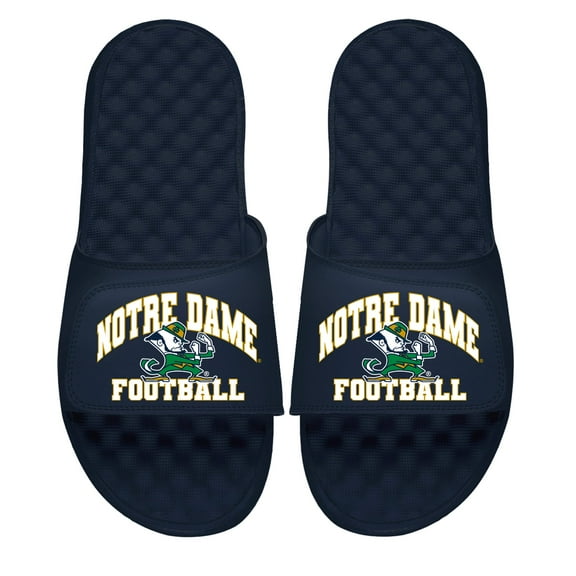 Unisex ISlide Navy Notre Dame Fighting Irish Football Varsity Slide Sandals