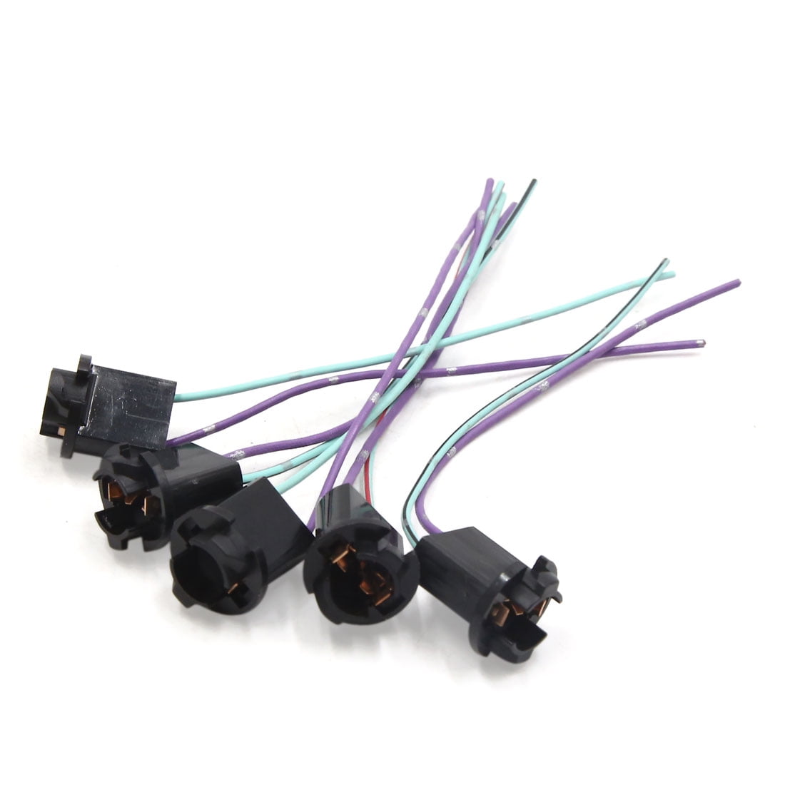 5pcs T10 Light Bulb Socket Prewired Lamp Wiring Connector for Car