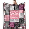 thumbnail image 1 of Sister Gifts from Sister - Birthday Gifts for Women Throw Blanket 60"X50", Idee Cadeau Femme, 1 of 6