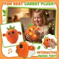 thumbnail image 5 of Soft Plush Musical Sensory Toy, Interactive Plush Toy with Sounds, Skin Touch Activated Sound Doll, Dual Mode Educational Toy, Fruit Themed Gift for Baby Kids Boys Girls All Ages(Orange Carrots), 5 of 6