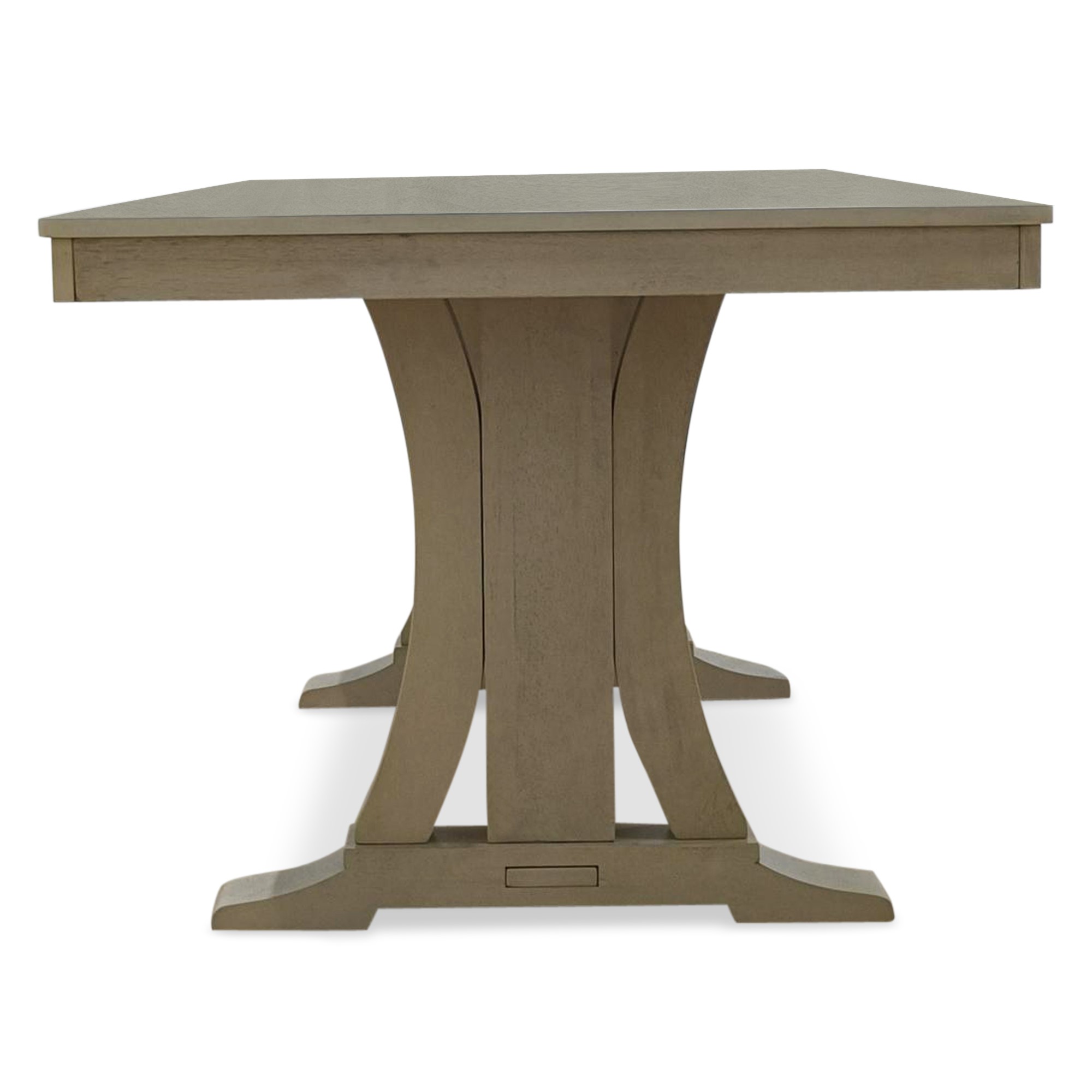 Home Design Rahma Rectangular Dining Table with Trestle Base, Three-Divided Top, Two-Tone Finish, Classic Design, Durable Construction, Antique Gray