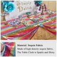 thumbnail image 2 of AMZLOKAE Sequin Tablecloth Rectangle 50x80 Rainbow Table Overlay Glitter Table Cloths for Parties Seamless Tablecloth Sparkle Table Cover for Dining Room Christmas Table Decor, 2 of 3