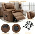 thumbnail image 5 of W WARMHOL Electric Power Lift Recliner Chairs with Massage and Heat for Elderly, Overstuffed Wide Ergonomic Lounge Chair Classic Single Sofa for Living Room with 2 Remote Control/USB Ports(Brown), 5 of 7