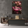 thumbnail image 5 of Mudket Framed Leopard on Pink Sofa Canvas Wall Art, Disco Jungle Animal Print Wall Decor, Ready to Hang for Party Room Bedroom - 12"L x 8"W, 5 of 10