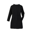 thumbnail image 1 of FAIWAD Kids Girls Mid-Length Knitted Tops Ribbed Long Sleeve Round Neck Tights Fall Winter Stretch Bodycon Dress, 1 of 2