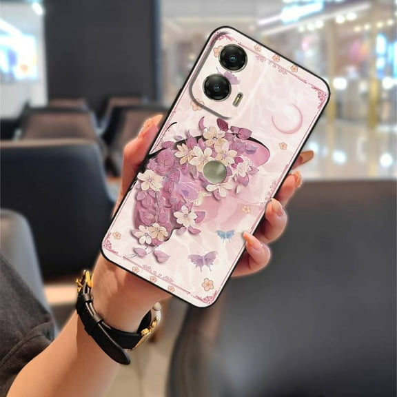 KBS-Phone Case For MOTO G Stylus 5G 2024, Durable Cute Shockproof Cartoon Anti-dust flower Soft case Silicone Graffiti TPU Full wrap Protective Back Cover Phone Pouch Fashion Design