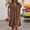 Coffee Summer Dresses for Women 2023, variant on Dyegold Sundresses for Women Casual Beach - Womens Dresses Casual V Neck Short Sleeve Linen Cotton Plus Size Pleated Midi Sun Dresses ​Summer Flare ​Beach ​Dresses