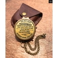 Brass Pocket Compass Engraved "To My Son" - Vintage Nautical Gift With Leather/Wooden Case For Hiking, Travel