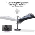 thumbnail image 3 of PURPLE LEAF 8' X 8' Patio Umbrella with Wheeled Base for Pool 7' High Offset Outdoor Cantilever Umbrella Swimming Pool Umbrella with 360°Rotation for Poolside Grey, 3 of 8