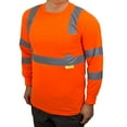 thumbnail image 5 of NY Hi-Viz Workwear Class 3 High Vis Reflective Long Sleeve ANSI Safety Shirt - Orange / Extra Large, 5 of 7