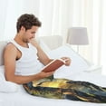 thumbnail image 5 of Gukieu Sunshine Jungle Dinosaur Print Men's Home Trousers, Elastic Drawstring Home Pajamas Clothing Suitable for Adult Men-3X-Large, 5 of 6