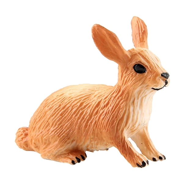 Animales realistas Figuras Juguetes Figura De Conejo Realista Modelo De Animales De Granja Juguetes De Enseñanza Decoración De Mesa Marrón