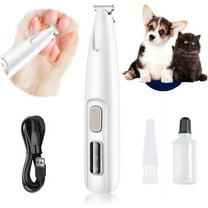 Rechargeable Furry Basics Pet Hair Trimmer,Low Noise USB Rechargeable Pet Groomer with LED Light, Waterproof Dog & Cat Paw Trimmer for Face, Paws, Hygiene