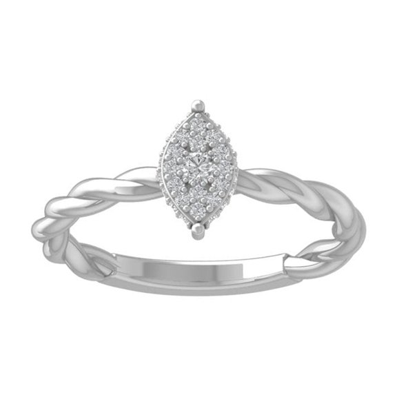 ARAIYA FINE JEWELRY 10K White Gold Diamond Promise Ring (1/6 cttw, I-J Color, I2-I3 Clarity) Size 5