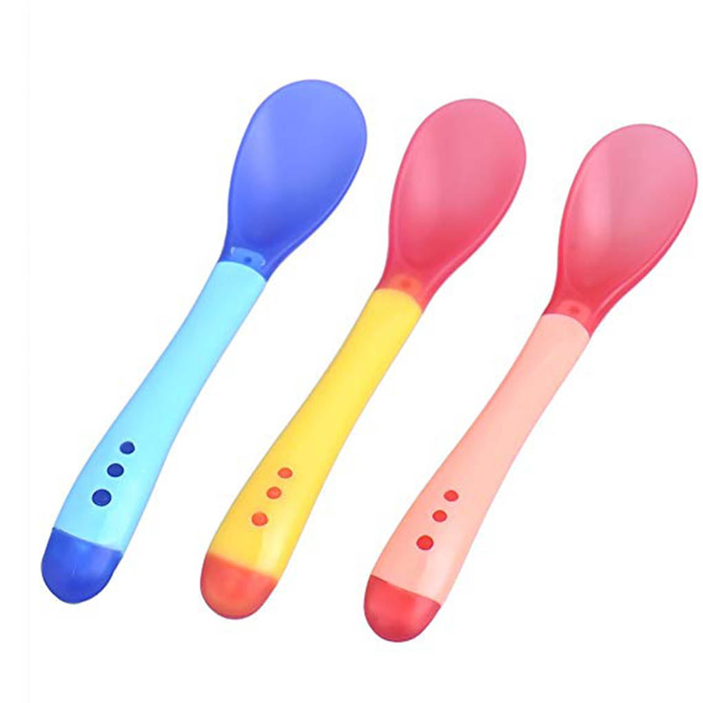Temperature Heat Sensing Newborn Baby Spoon Safety Infant Feeding Tool Baby Care 