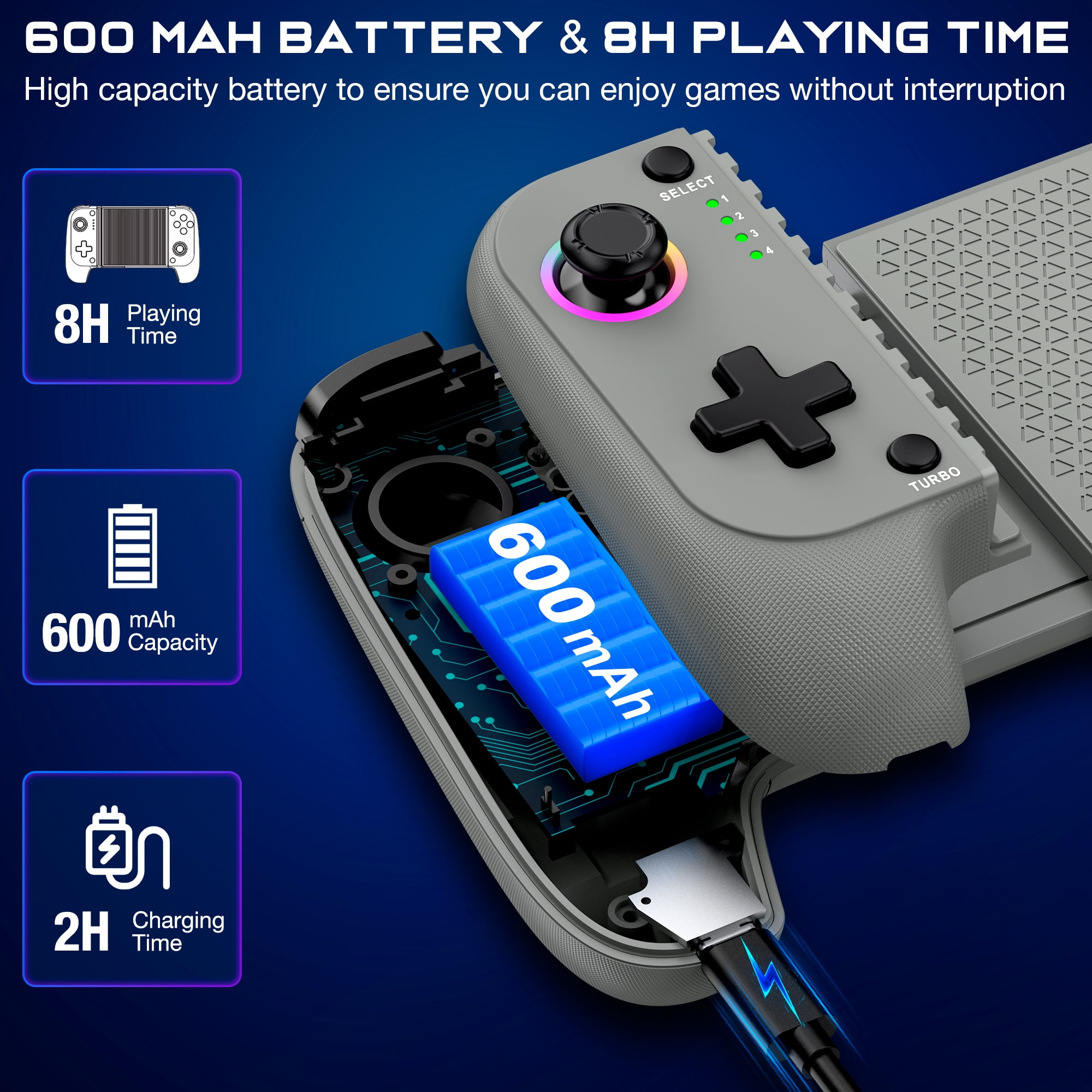 QQV Wireless Mobile Gaming Controller, Compatible with Android & iOS Phones