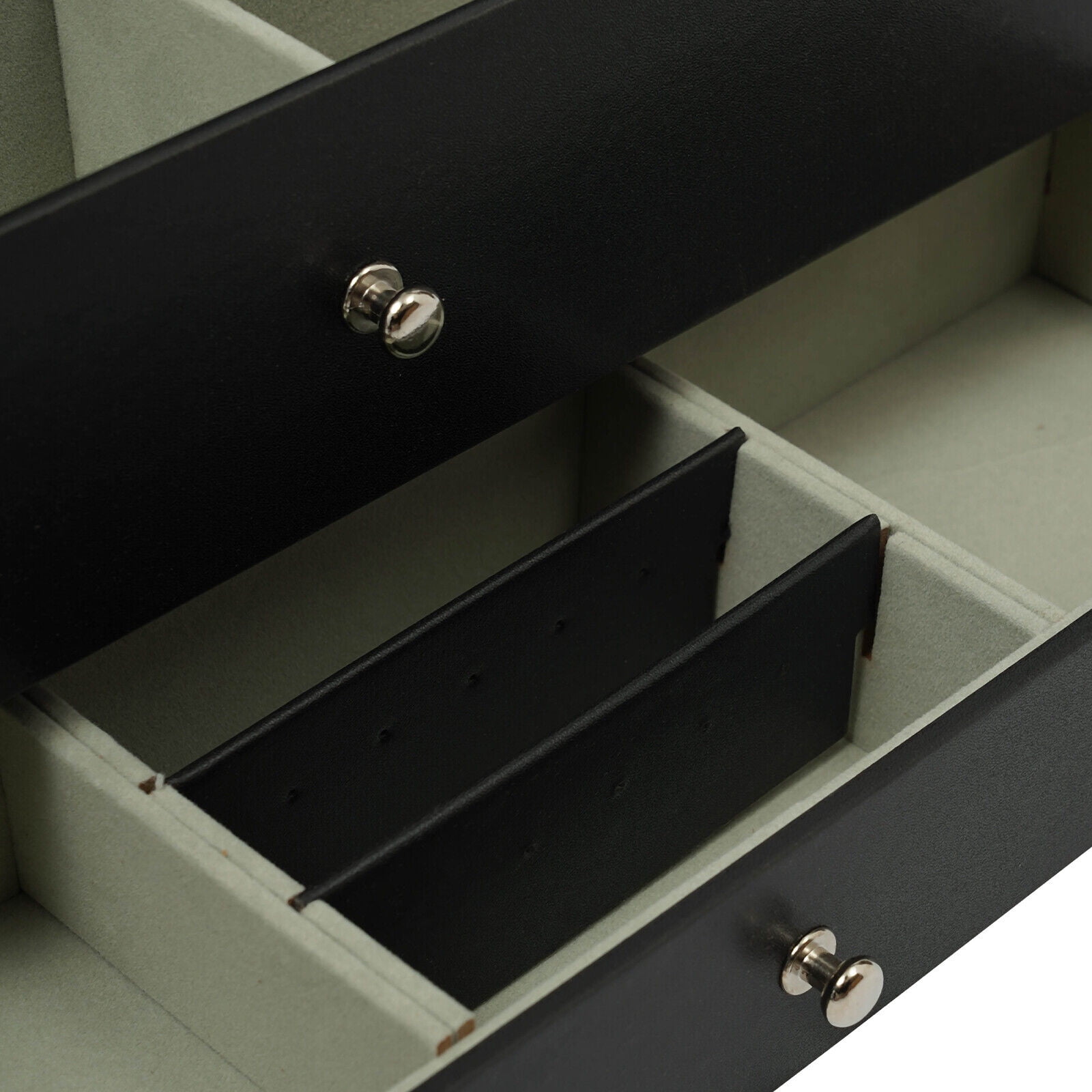 3-Tier Jewelry Organizer Box - Premium Density Board Watch & Jewelry Storage Case with Adjustable Compartments for Rings, Necklaces, Earrings - Stylish Display & Travel-Friendly Design