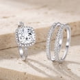 thumbnail image 5 of SFTING Engagement Rings for Woman 5A CZ Halo Wedding Rings for Women Silver 18K White Plated Size 7, 5 of 8
