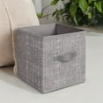 thumbnail image 3 of 11" Cube Storage Bin 6 Foldable Fabric Cube Organizer Bin with Double Handles Storage Box for Living Room Bedroom Office Taupe, 3 of 10