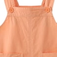 thumbnail image 2 of Girls Kids Short Overalls, Cotton Soft Summer Shortalls for Kids, Orange Adjustable Suspender Shorts for 12-18M 18-24M 2T 3T 4T,Size 0-1T, 2 of 5